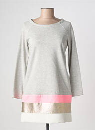 Robe courte manches longues manches longues gris ELLA LUNA femme