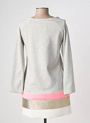 Robe courte manches longues manches longues gris ELLA LUNA femme