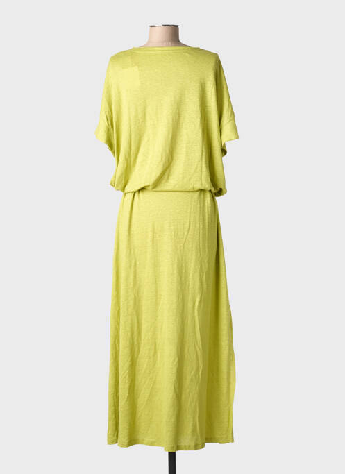 Robe longue manches longues manches longues vert MAJESTIC FILATURES femme