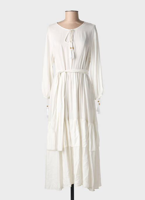 Robe longue manches longues manches longues blanc CHIARA FIORINI femme