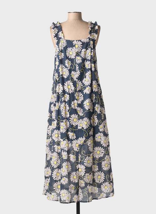 Robe longue imprimé fleurs sans manche bleu ZYGA femme
