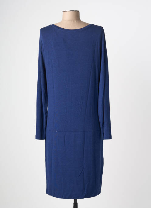 Robe mi-longue manches longues manches longues bleu ZYGA femme