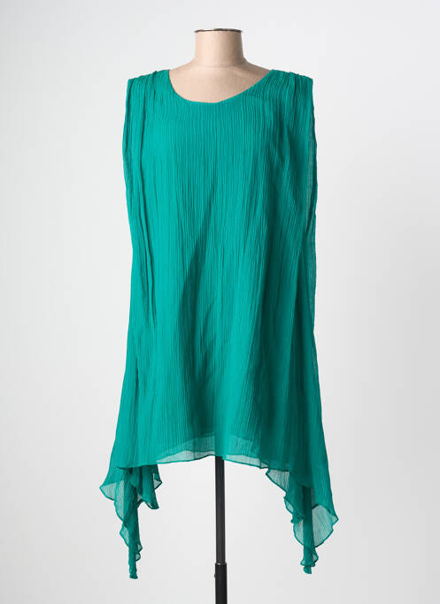Tunique sans manche tissage crêpe vert HOTEL PARTICULIER femme