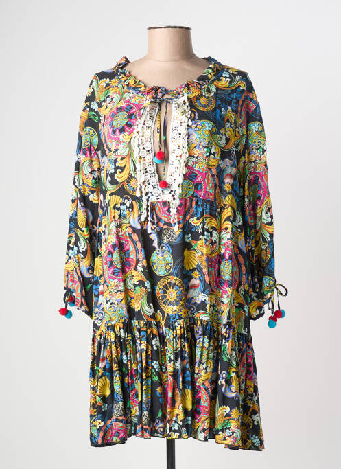 Robe courte manches longues manches longues bleu CHIARA FIORINI femme