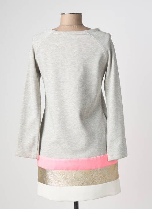 Robe courte manches longues manches longues gris ELLA LUNA femme