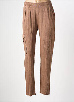 Pantalon slim taille élastique taille normale marron MAJESTIC FILATURES femme