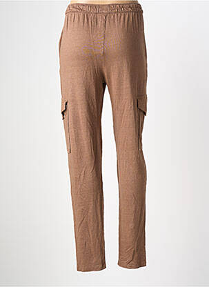 Pantalon slim taille élastique taille normale marron MAJESTIC FILATURES femme