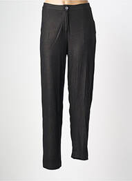 Pantalon droit stretch taille normale noir MAJESTIC FILATURES femme
