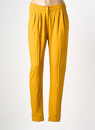 Pantalon slim tissage popeline taille normale jaune CHACOK femme
