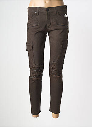 Pantalon slim stretch taille normale marron HUDSON femme