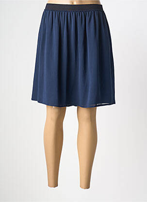 Jupe mi-longue coupe droite bleu ZYGA femme