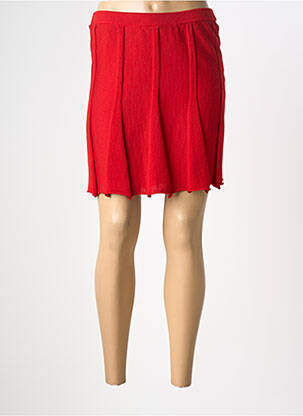 Jupe mi-longue coupe droite rouge CHACOK femme