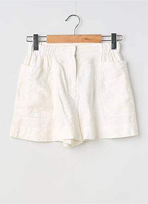 Short fermeture zippée sous rabat avec crochet taille normale blanc ZYGA femme