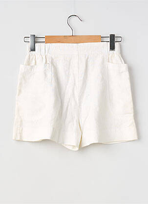 Short fermeture zippée sous rabat avec crochet taille normale blanc ZYGA femme