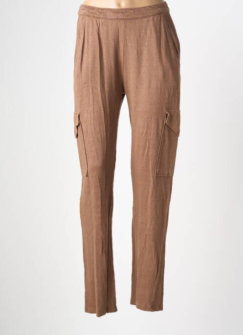 Pantalon slim taille élastique taille normale marron MAJESTIC FILATURES femme