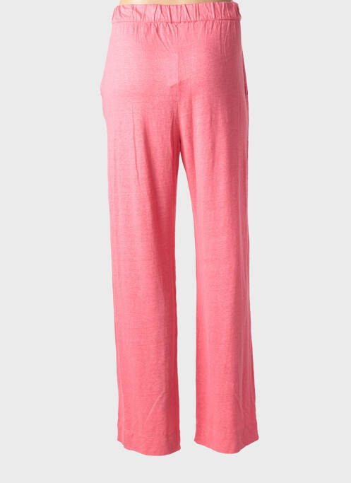 Pantalon droit taille élastique taille normale rose MAJESTIC FILATURES femme