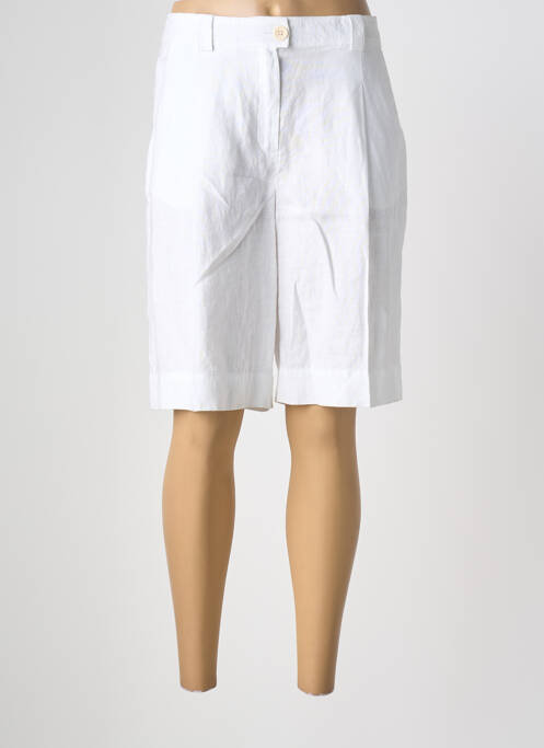 Bermuda coupe droite taille normale blanc ZYGA femme