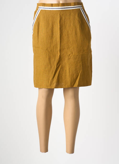 Jupe mi-longue coupe droite vert ZYGA femme