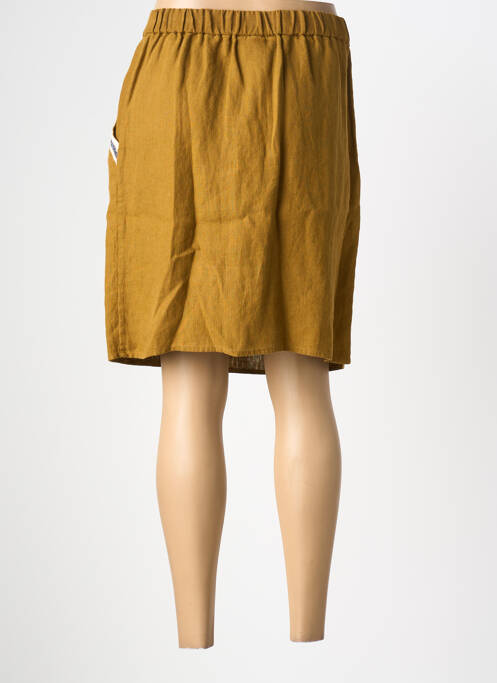 Jupe mi-longue coupe droite vert ZYGA femme