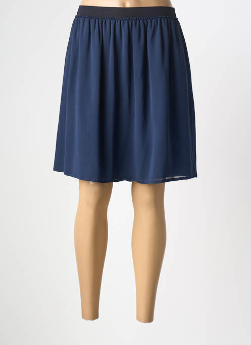Jupe mi-longue coupe droite bleu ZYGA femme