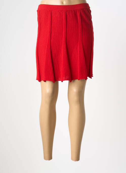 Jupe mi-longue coupe droite rouge CHACOK femme