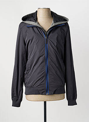 Coupe-vent poignets bords-côtes a capuche gris TEDDY SMITH homme