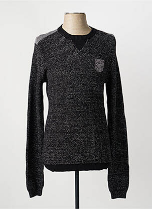Pull maille souple et aérée manches longues noir KAPORAL homme