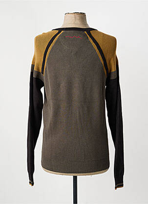 Pull maille souple et aérée manches longues vert TEDDY SMITH homme