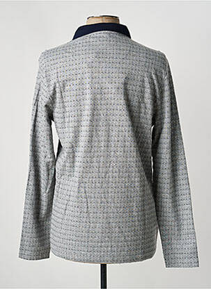 Polo tissage chiné manches longues bleu RITCHIE homme