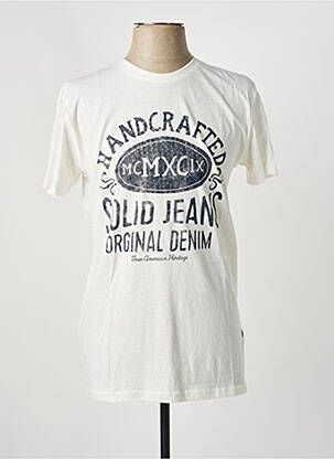 T-shirt coupe cintrée manches courtes blanc SOLID homme