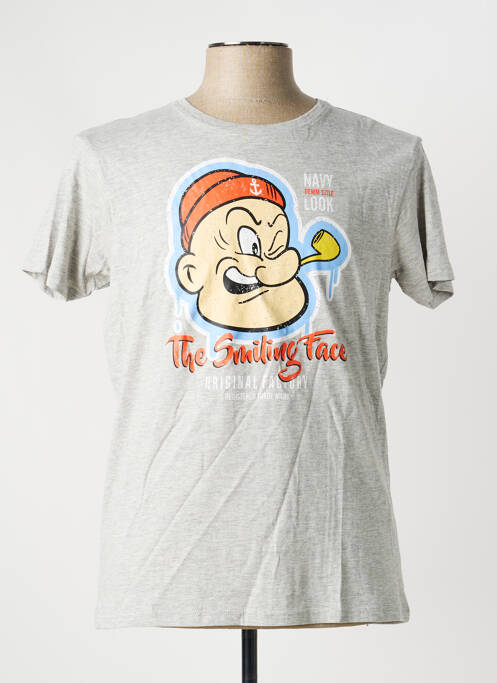 T-shirt coupe cintrée manches courtes gris RITCHIE homme