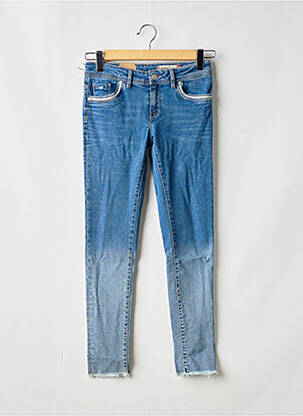 Jeans coupe slim fermeture zippée sous rabat boutonné bleu KAPORAL femme