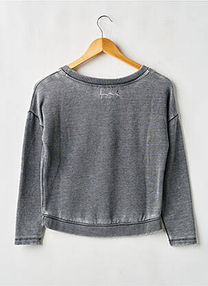 Sweat-shirt broderie manches longues gris TEDDY SMITH fille