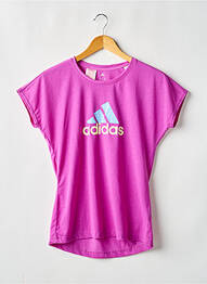 T-shirt coupe droite manches courtes violet ADIDAS fille