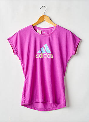 T-shirt coupe droite manches courtes violet ADIDAS fille