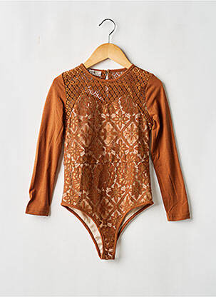 Body manches longues manches longues marron G66 fille
