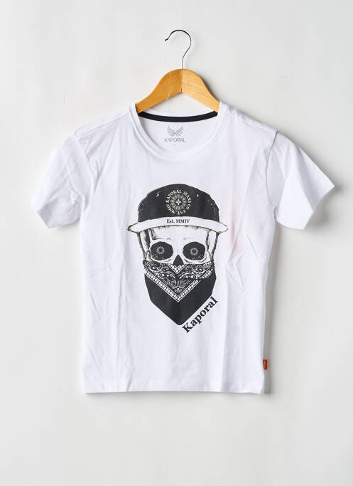 T-shirt coupe droite manches courtes blanc KAPORAL garcon
