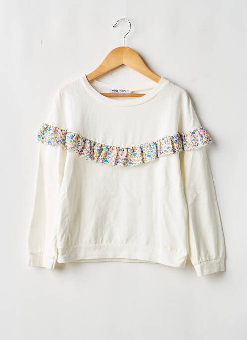 Sweat-shirt manches longues manches longues blanc MINI MIGNON fille