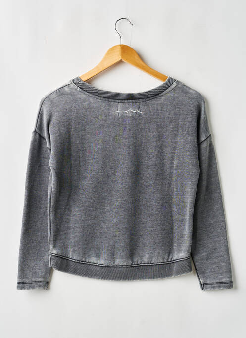 Sweat-shirt broderie manches longues gris TEDDY SMITH fille