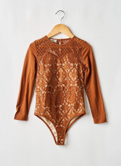 Body manches longues manches longues marron G66 fille
