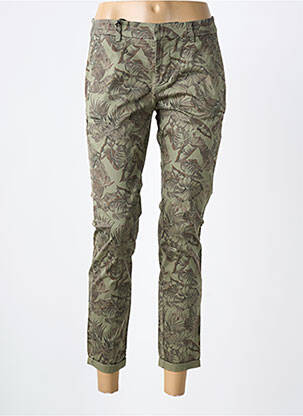 Pantalon 7/8 fermeture zippée sous rabat boutonné vert TEDDY SMITH femme