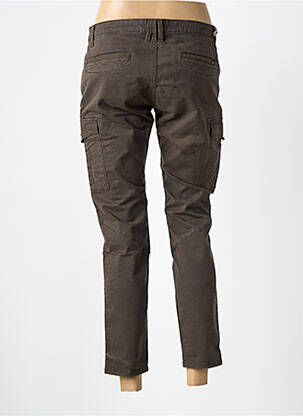 Pantalon 7/8 fermeture zippée sous rabat boutonné marron TEDDY SMITH femme