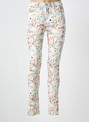 Pantalon slim tissage popeline taille normale blanc KAPORAL femme