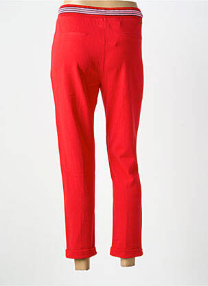 Pantalon 7/8 taille élastique rouge TEDDY SMITH femme