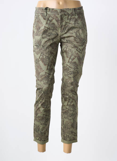Pantalon 7/8 fermeture zippée sous rabat boutonné vert TEDDY SMITH femme