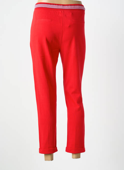 Pantalon 7/8 taille élastique rouge TEDDY SMITH femme