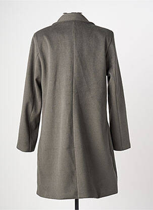 Manteau long coupe cintrée sans capuche vert JOLIFLY & JUSTINE Y femme