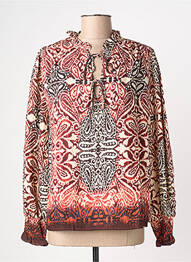 Blouse imprimé fantaisie manches longues rouge CHARLIOR femme