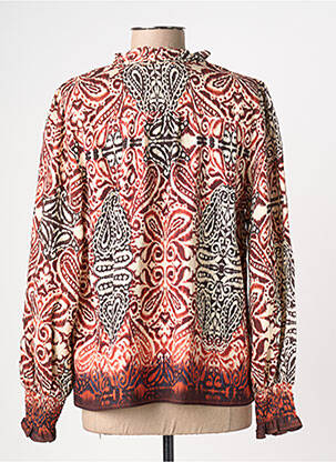 Blouse imprimé fantaisie manches longues rouge CHARLIOR femme