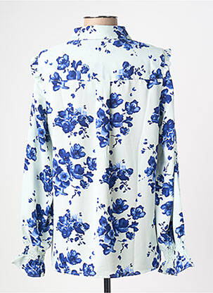 Chemisier imprimé fleurs manches longues bleu GRACIA femme